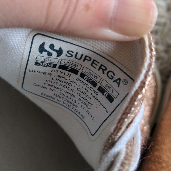 Superga Rose Gold Metallic 2750 Cometu Trainers - Picture 8 of 8